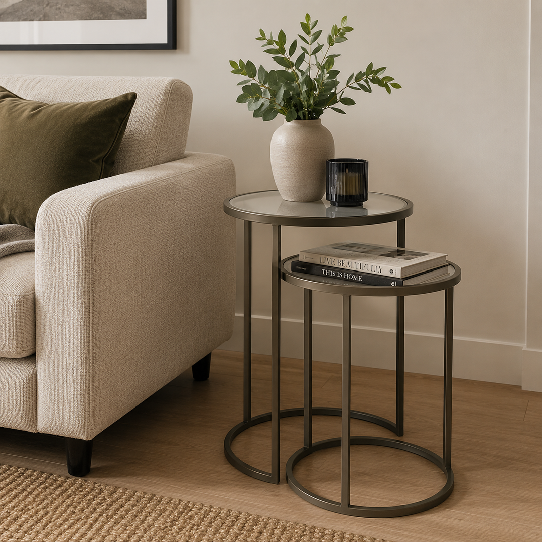 Argento Nest of 2 Round Tables - Painted