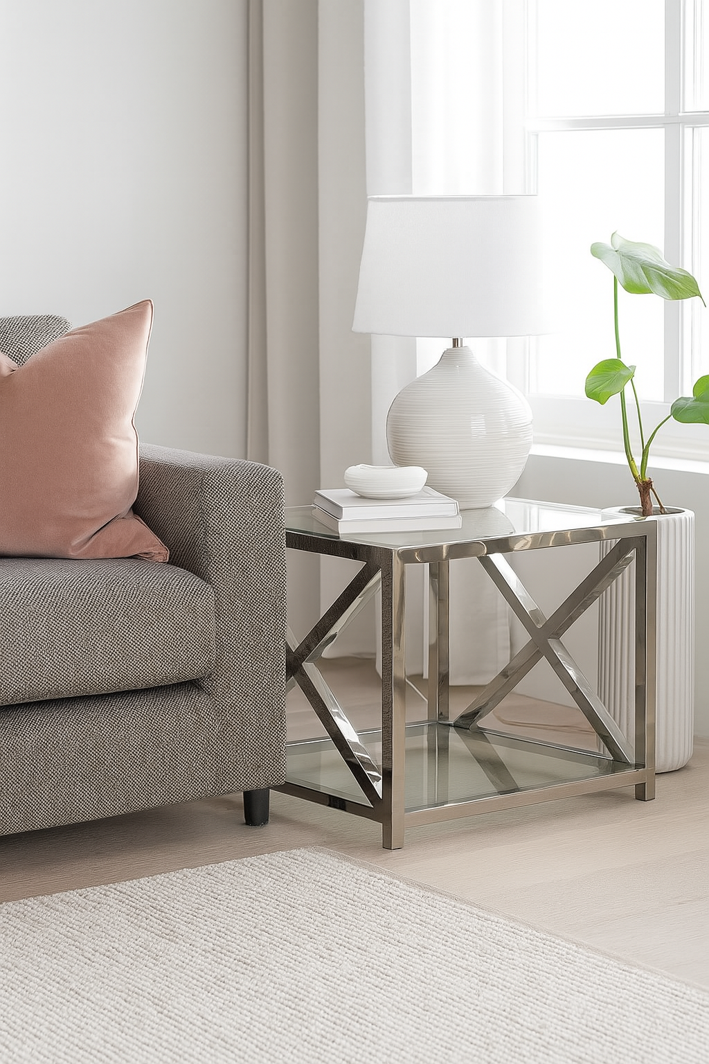 Argento X Frame Lamp Table