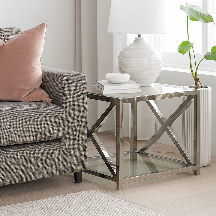 Argento X Frame Lamp Table