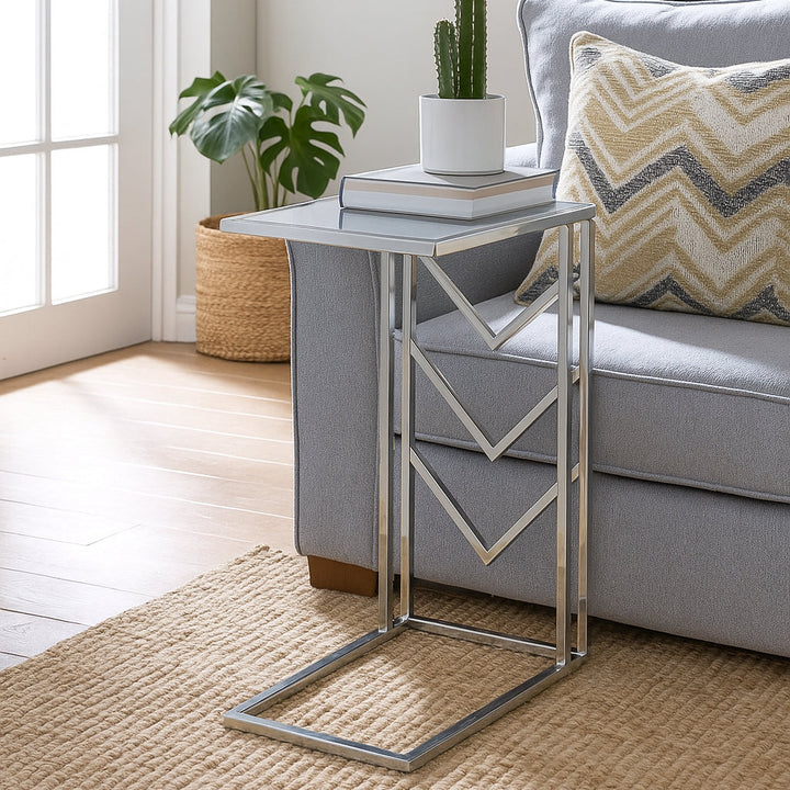 Argento Chevron Sofa Table