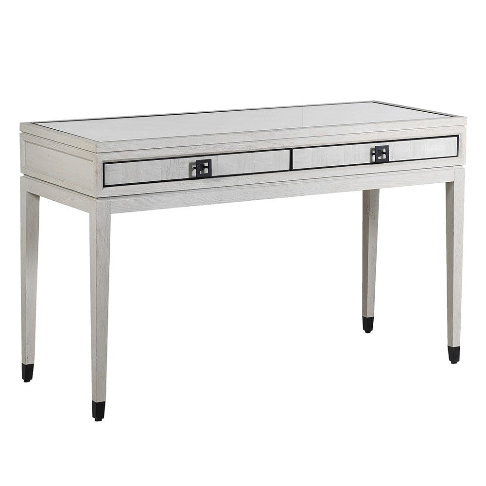 Cliveden White Dressing Table with Glass Top