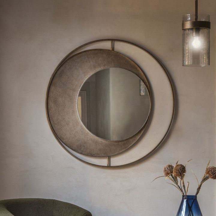 Circles Mirror in Antique Gold