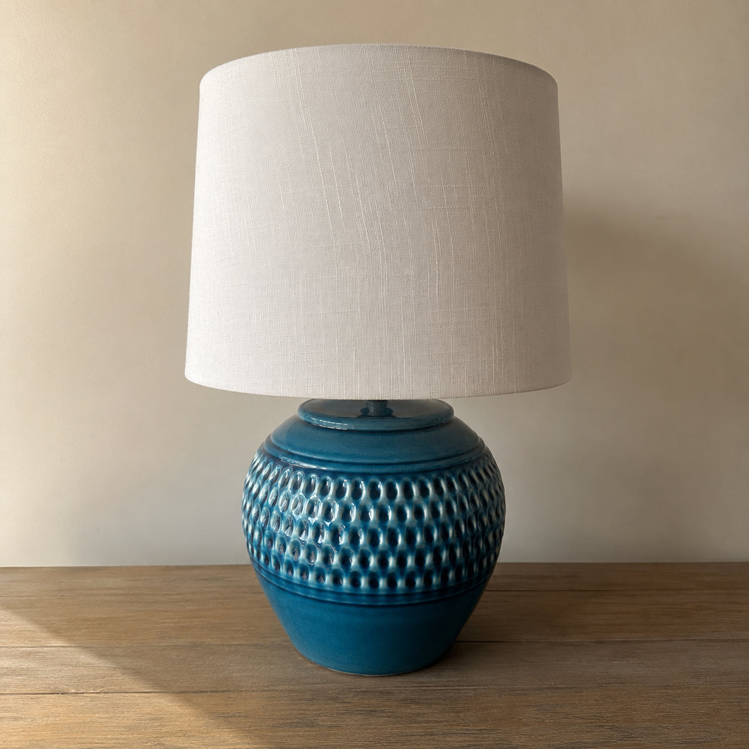 Dark Blue Bobble Lamp with Shade