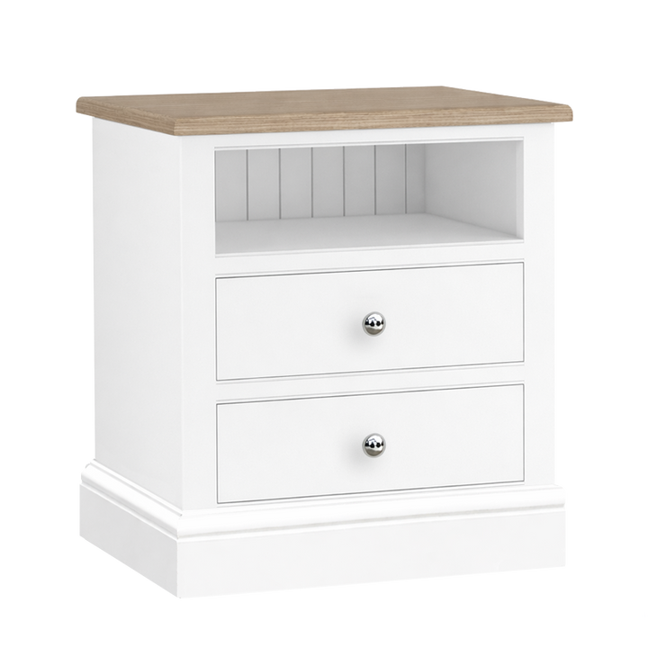 Hardwick Bedside 2 Drawer Open Top