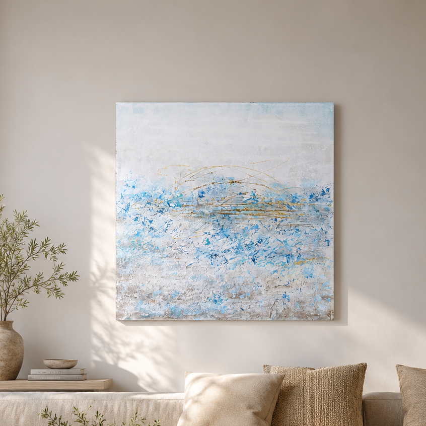 Icy Puddles Oil Painting