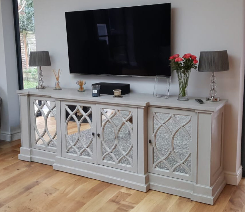 Breakfront Sideboard Light Grey