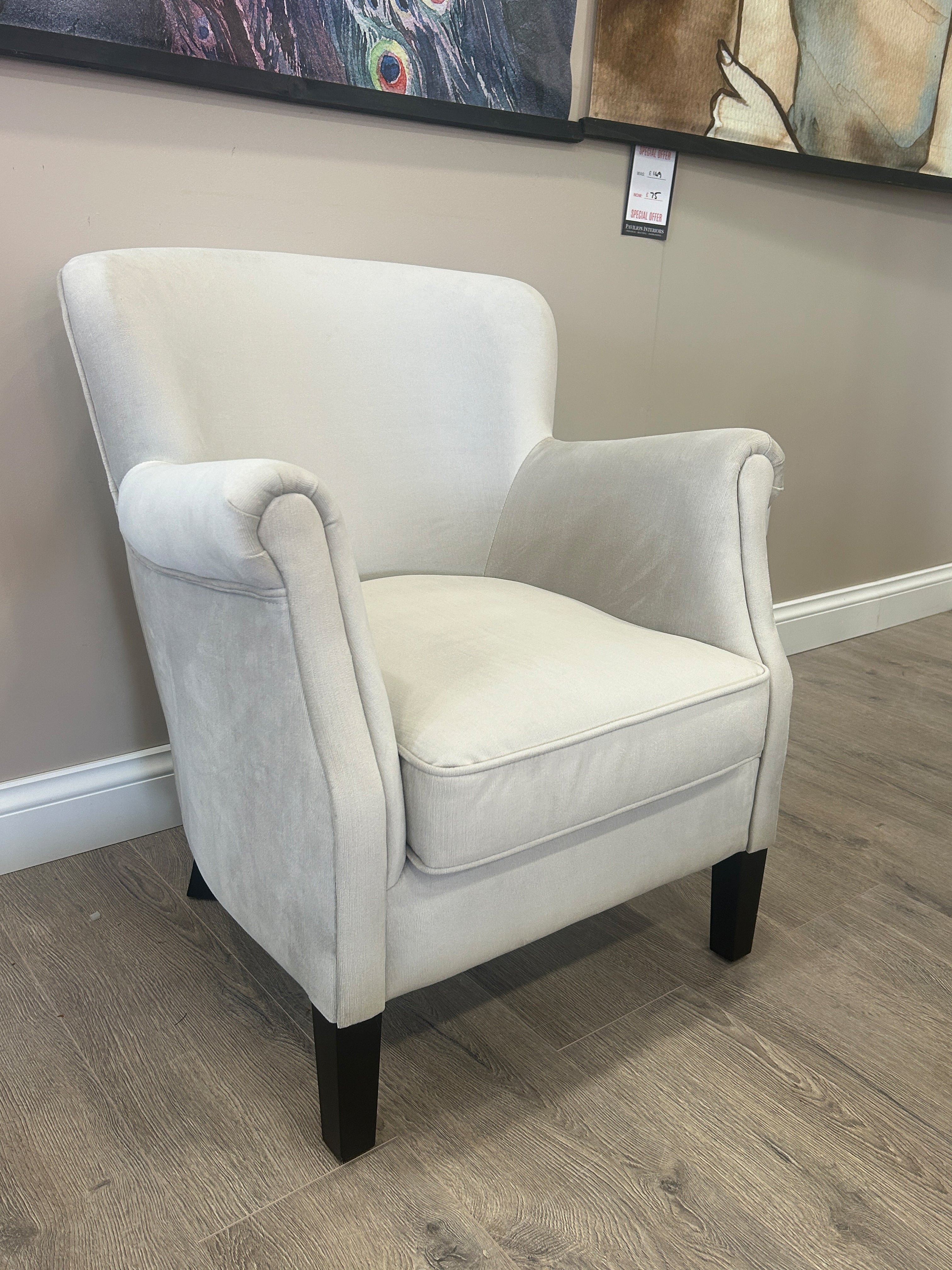 Overstock Promotion - Library Chair in Stone (no studs)