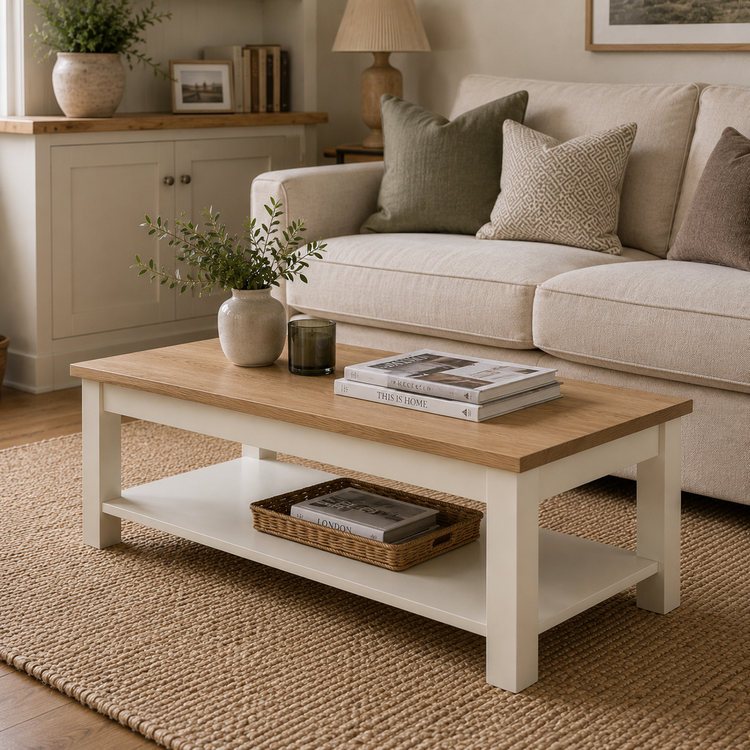 Lulworth Large Coffee Table with Shelf