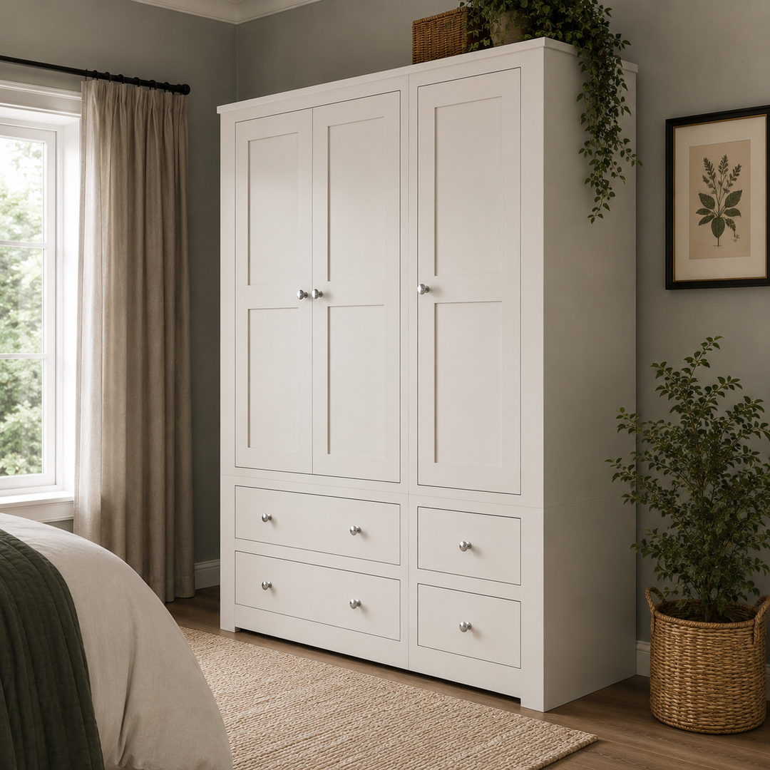 Lulworth Triple Wardrobe with 4 Drawers