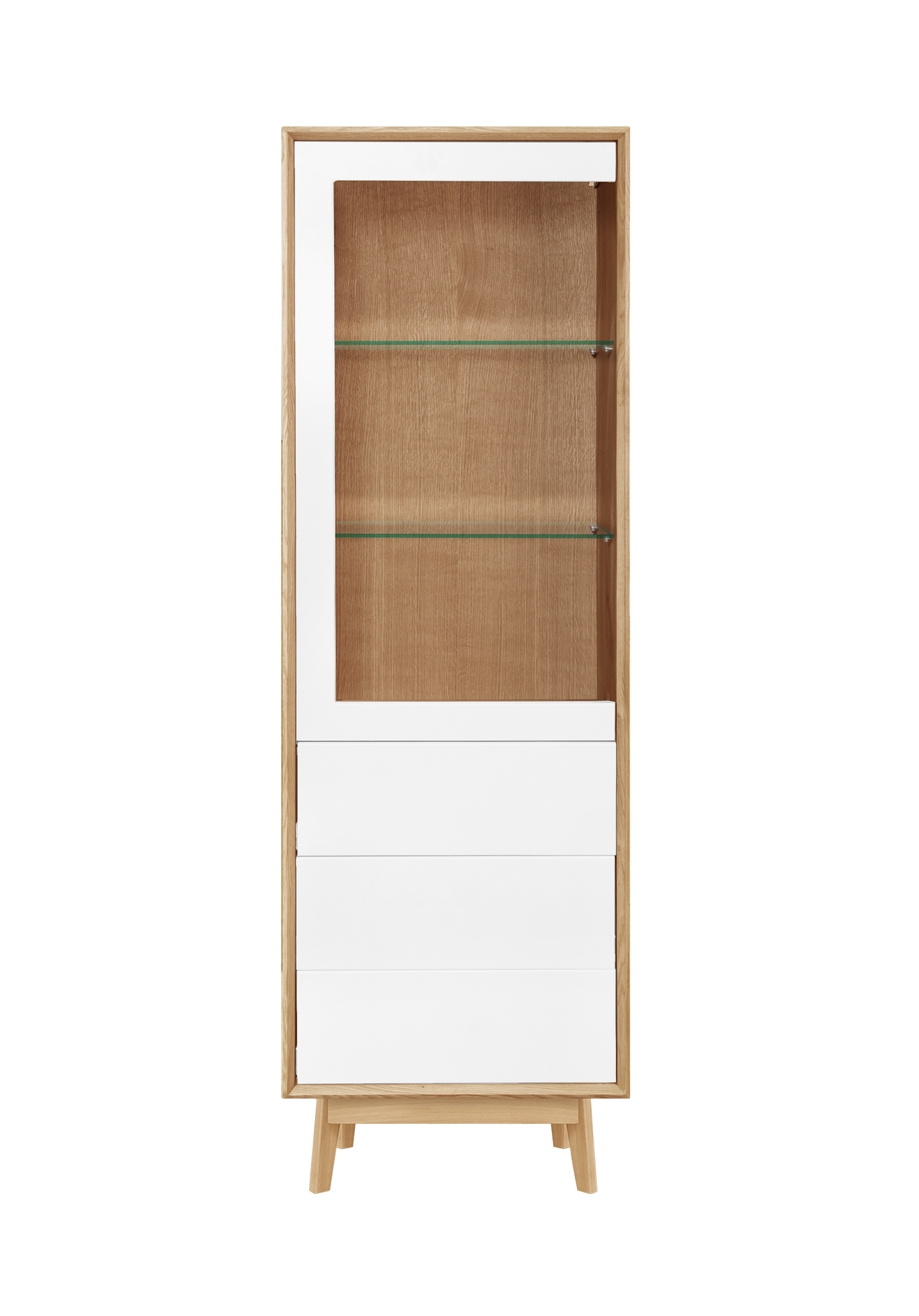 Manhattan Slim Tall Display Cabinet 1 Door 3 Drawer