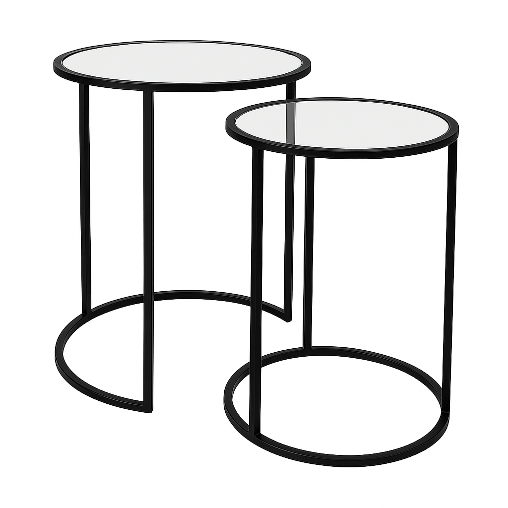 Argento Nest of 2 Round Tables - Painted