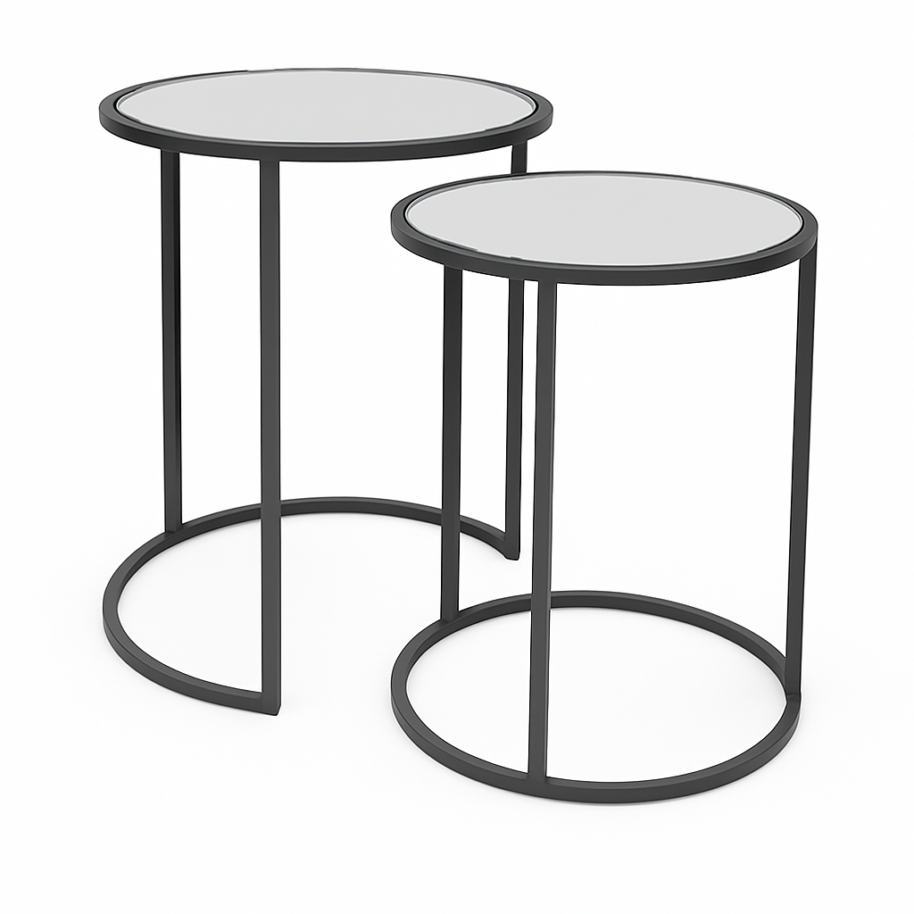 Argento Nest of 2 Round Tables - Painted