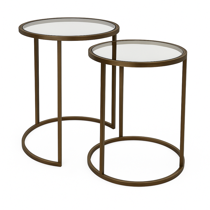 Argento Nest of 2 Round Tables - Painted