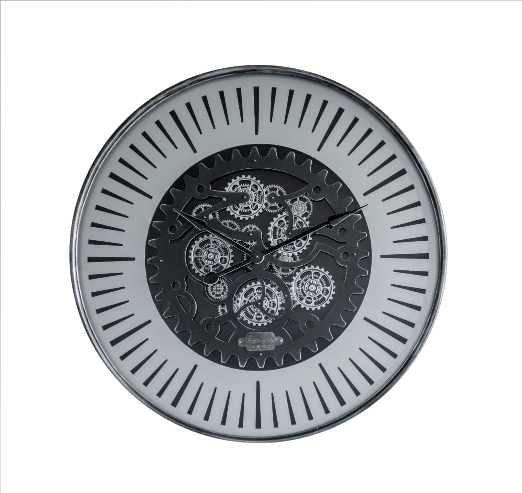 Palladium Wall Clock with moving Dials Black Nickel
