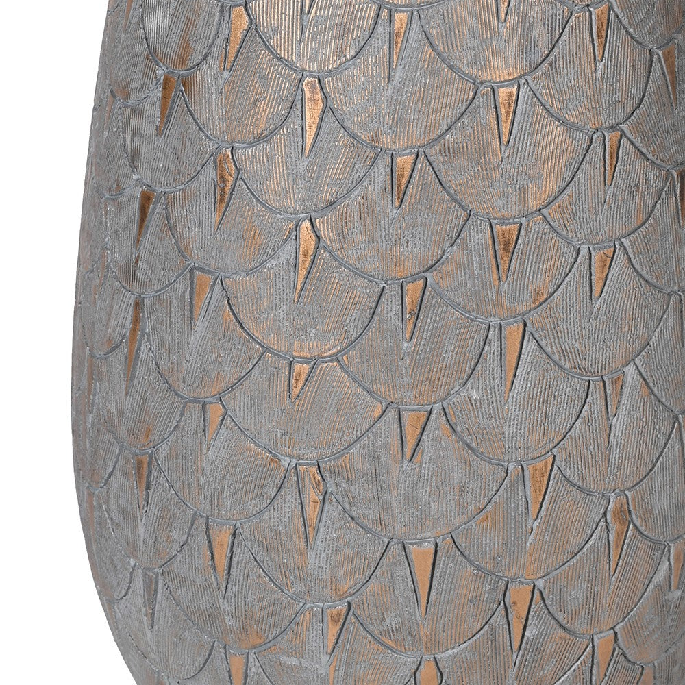 Grey &amp; Gold Scalloped Lamp
