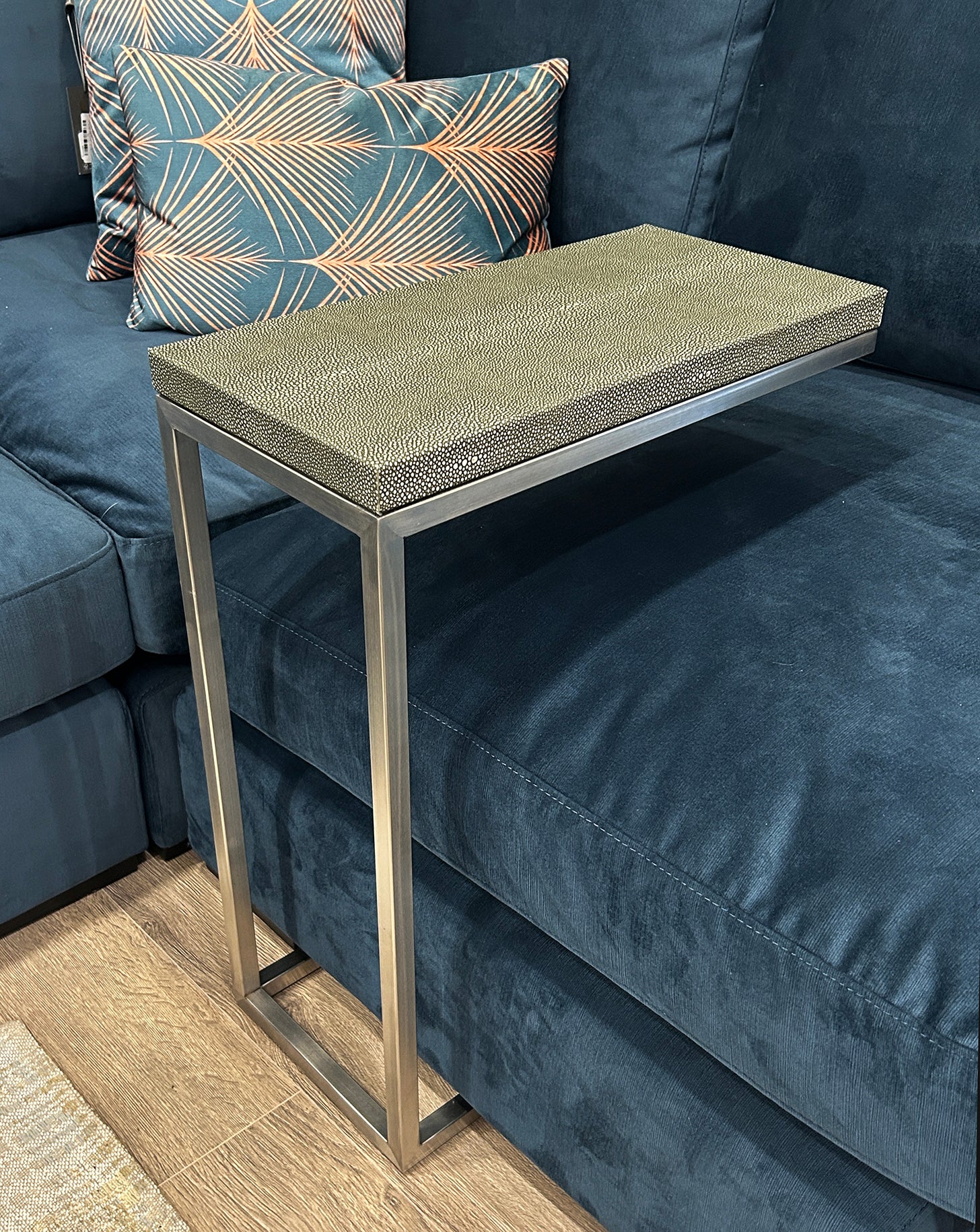Faux Shagreen Sofa Table