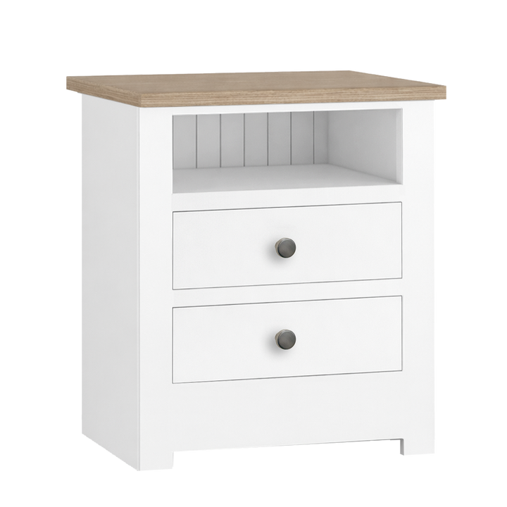 Lulworth Bedside 2 Drawer Open Top