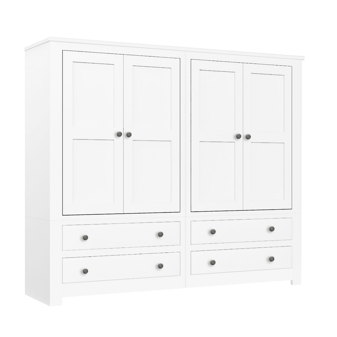 Lulworth Quad Wardrobe with 4 Drawers