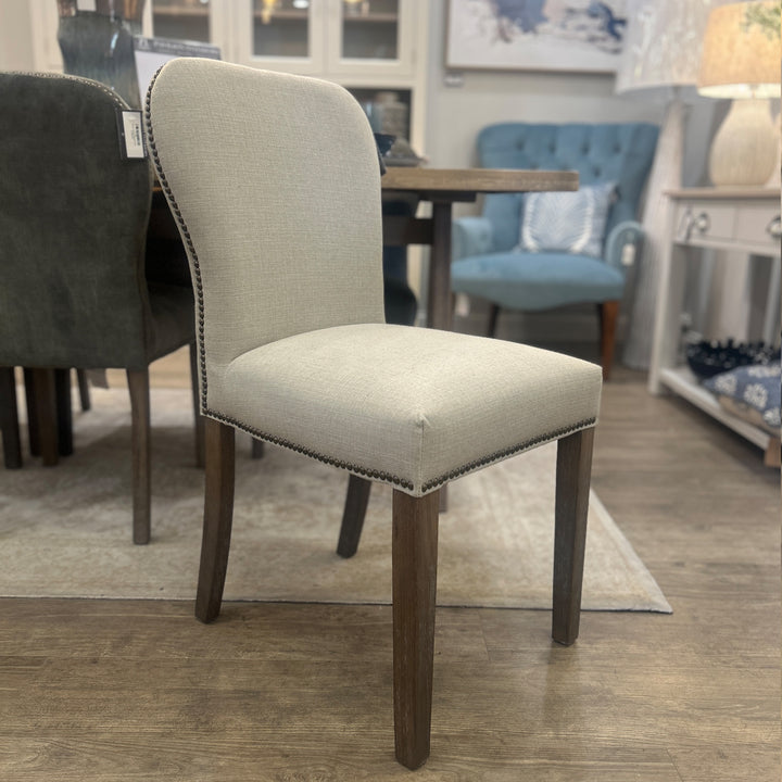 Beige Linen Dining Chair