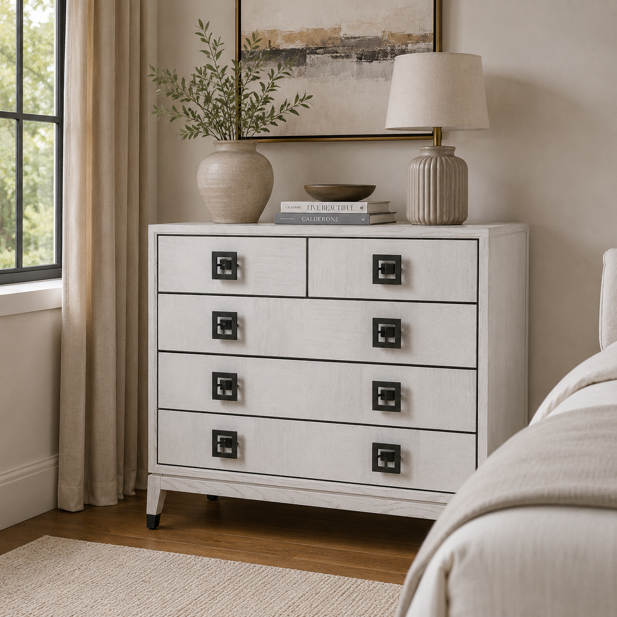 Cliveden White 2 over 3 Drawer Chest
