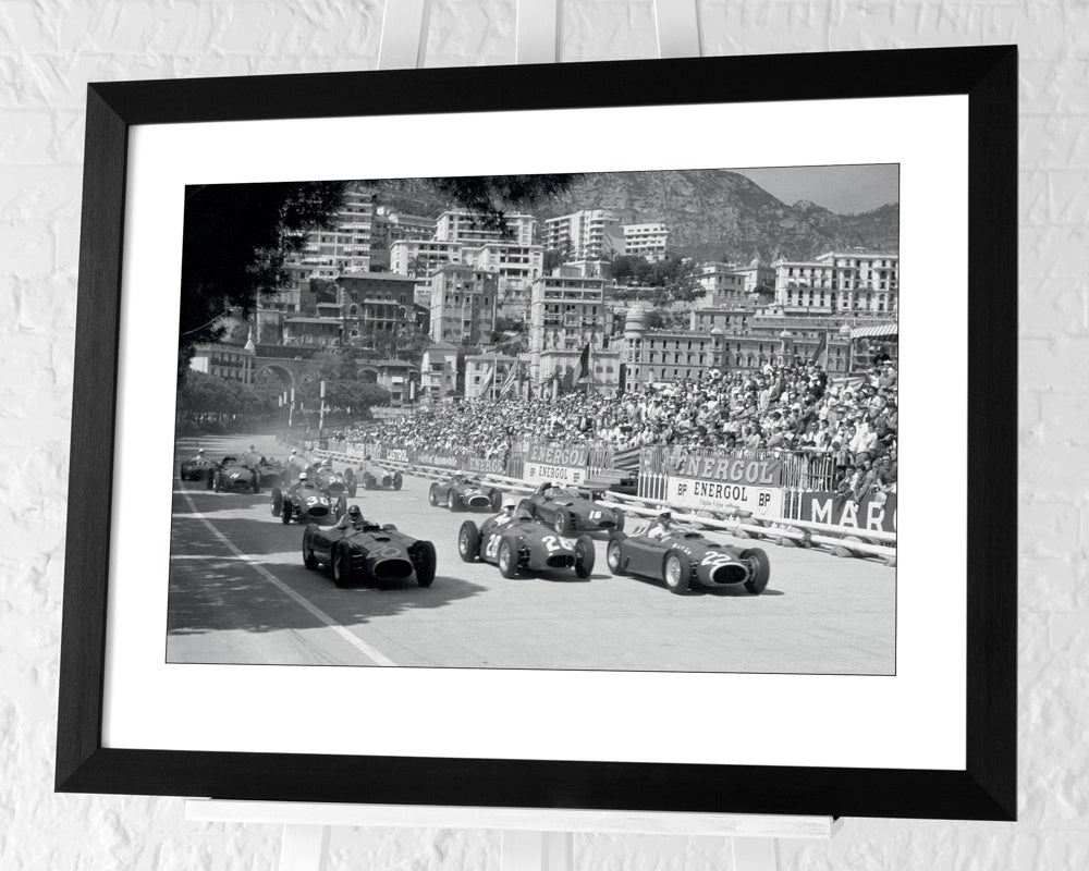Monaco Grand Prix 1956  Print in Black Frame - Pavilion Interiors