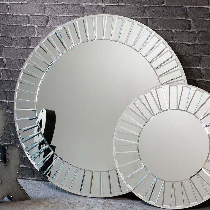 Mosaic Mirrored Round Mirror - Large - Pavilion Interiors