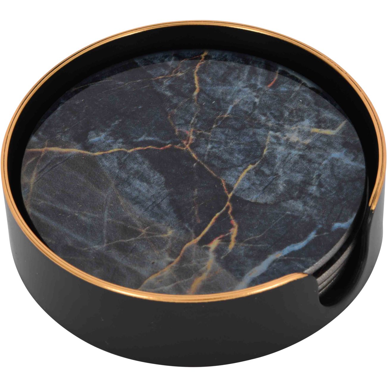 Vesuvius Black and Gold Set of 4 Coasters