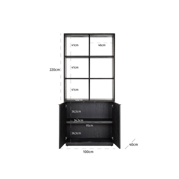 Arundel Brass 2 Door Bookcase - Pavilion Interiors