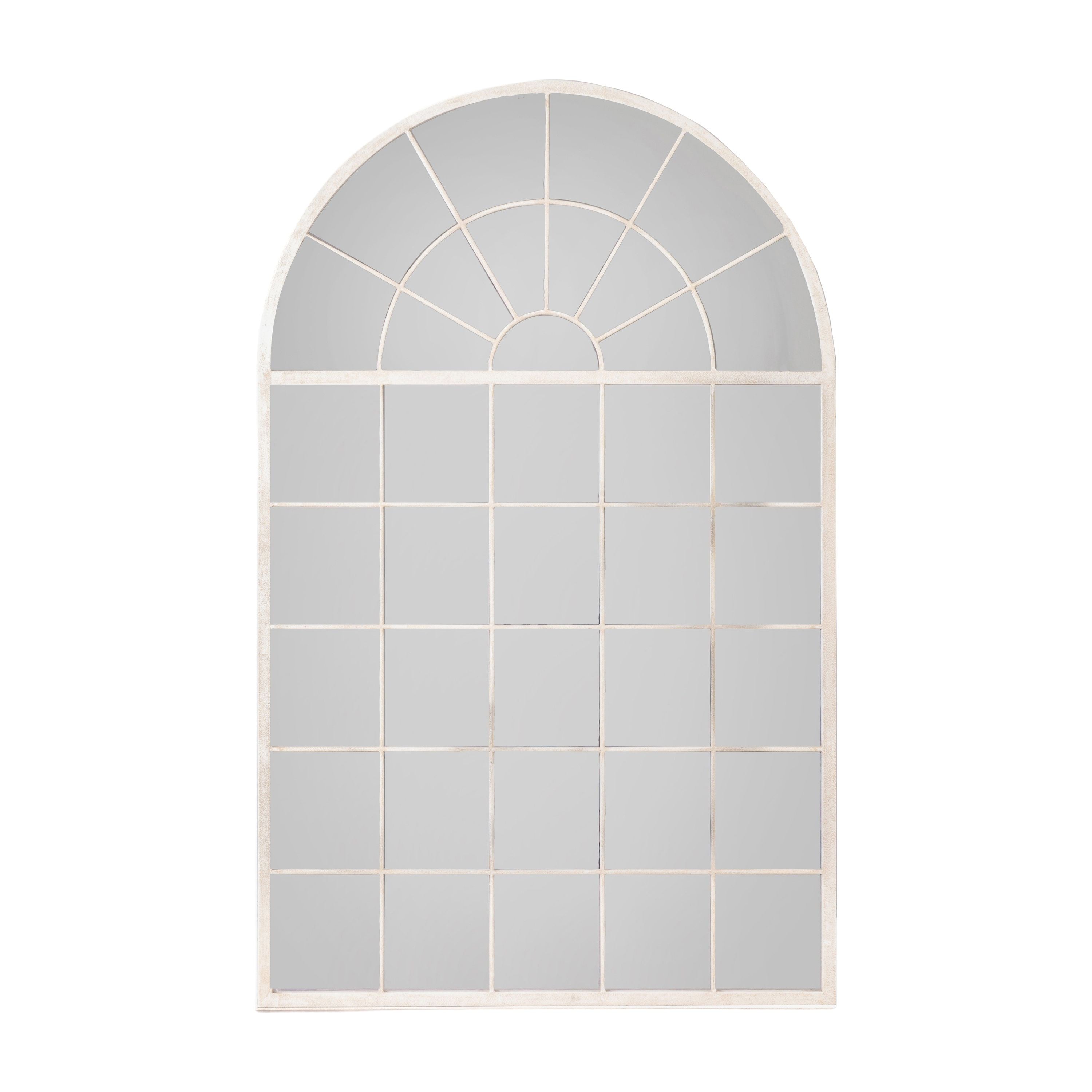 Iron Arched Leaner Mirror White - Pavilion Interiors
