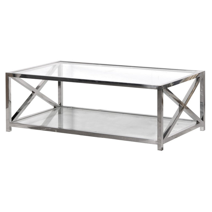 Argento X Frame Coffee Table - Chrome