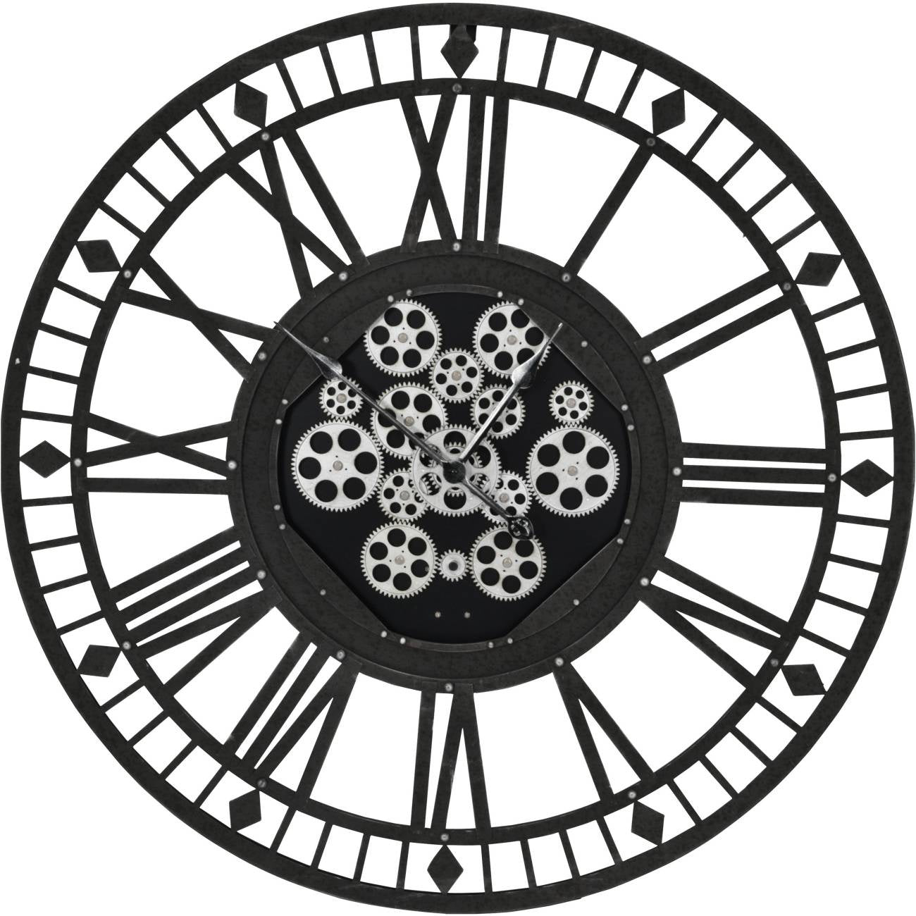 Gibbons grey skeleton moving cog clock - Pavilion Interiors
