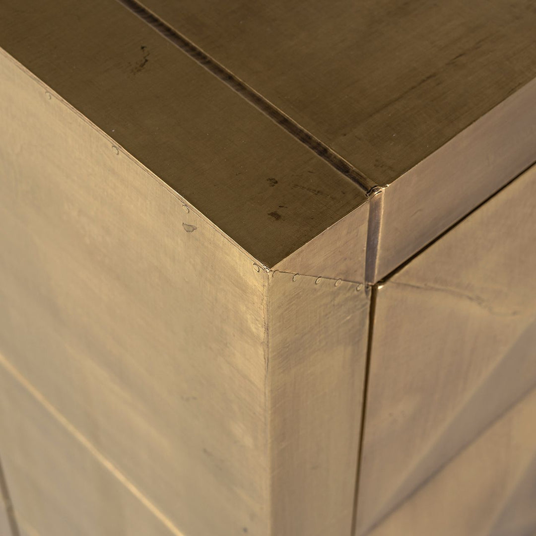 Brushed Gold Patterned 3 Door Sideboard