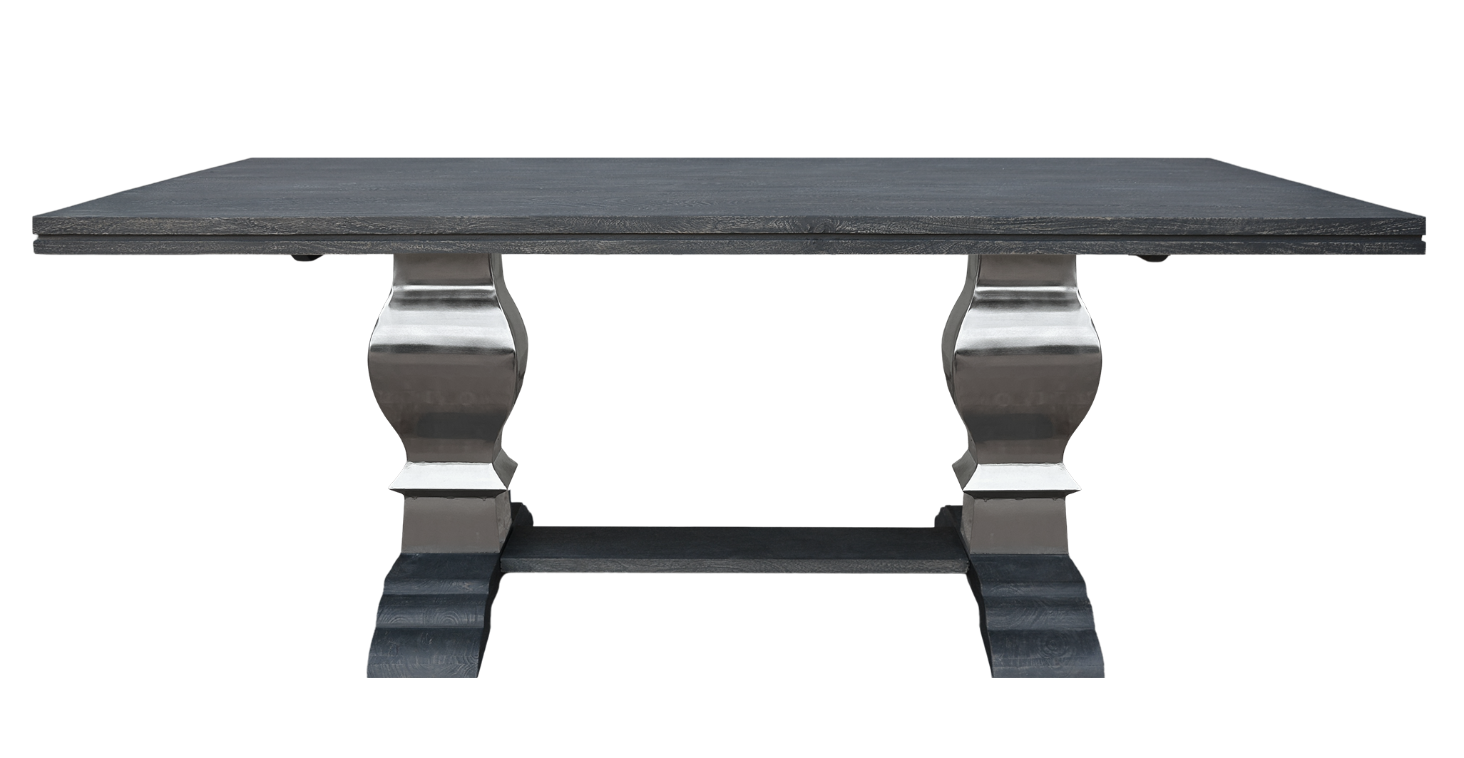 Greywell Dining Table with Silver Pedestal