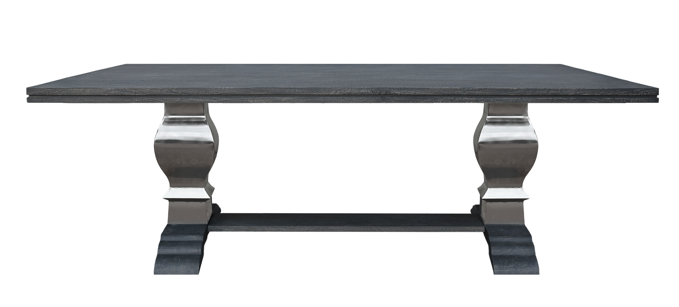 Greywell Dining Table with Silver Pedestal