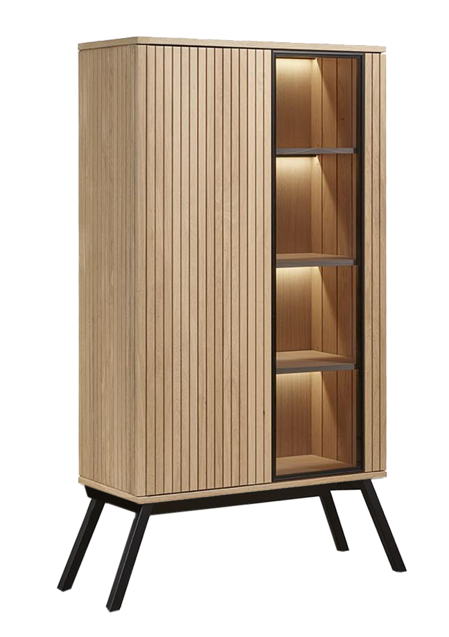 Sienna Slim Display Cabinet 1 Wood / 1 Glass Door