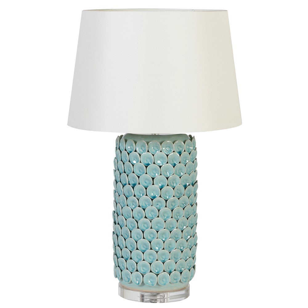 Celadon Textured Lamp with Shade