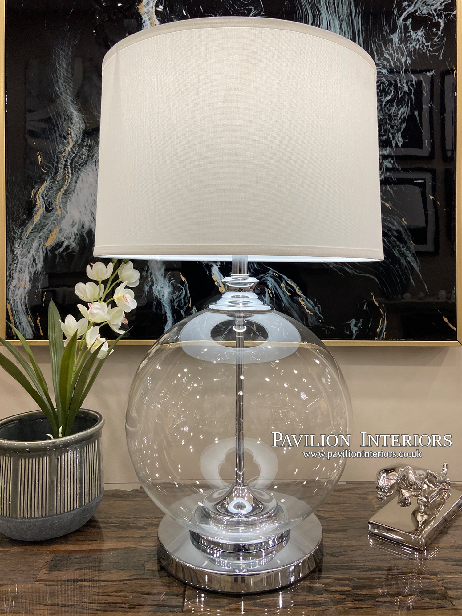 Glass Silver Ball Lamp - Pavilion Interiors