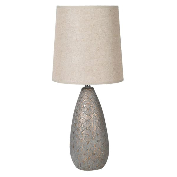 Grey &amp; Gold Scalloped Lamp