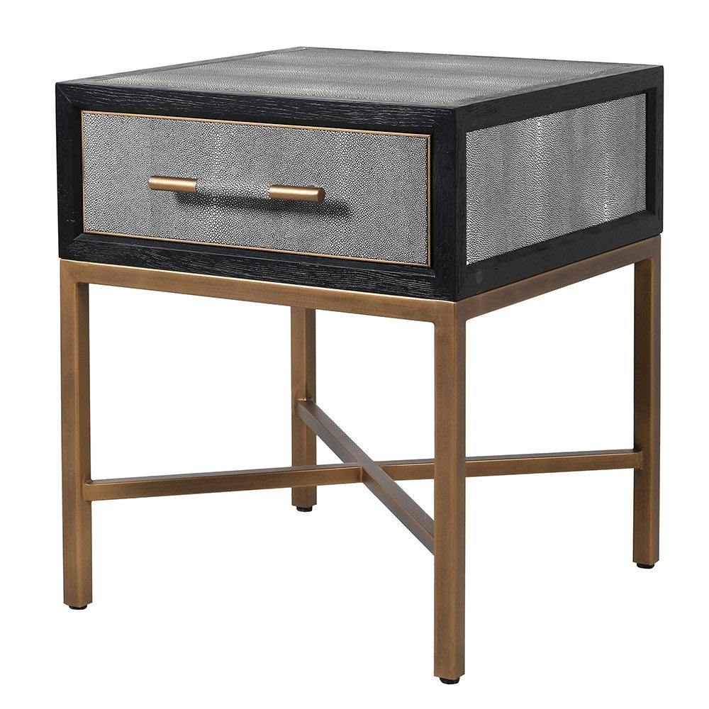 Tokyo Oak & Shagreen Side Table