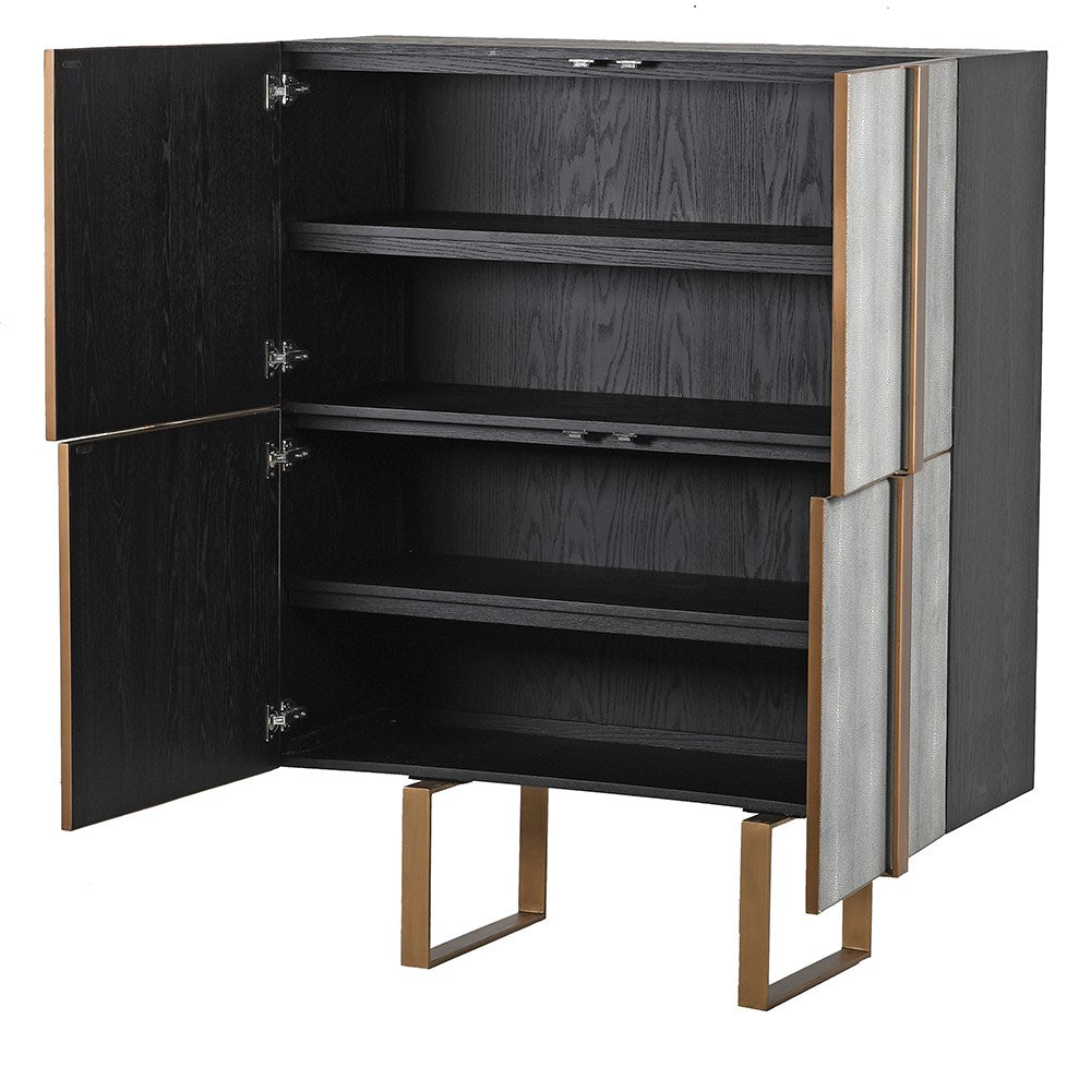 Tokyo Oak & Shagreen 4 Door Cupboard