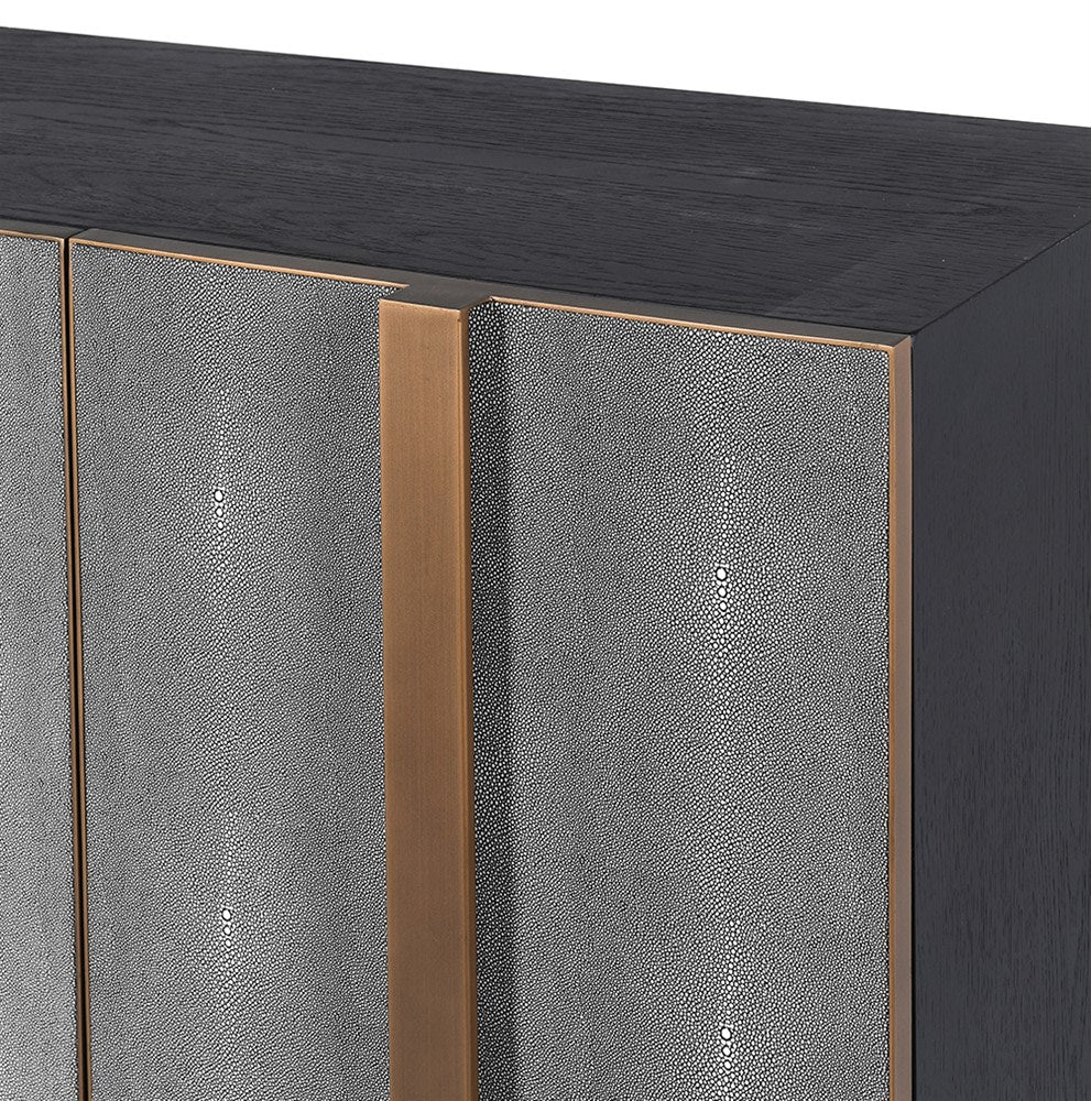 Tokyo Oak & Shagreen 4 Door Sideboard