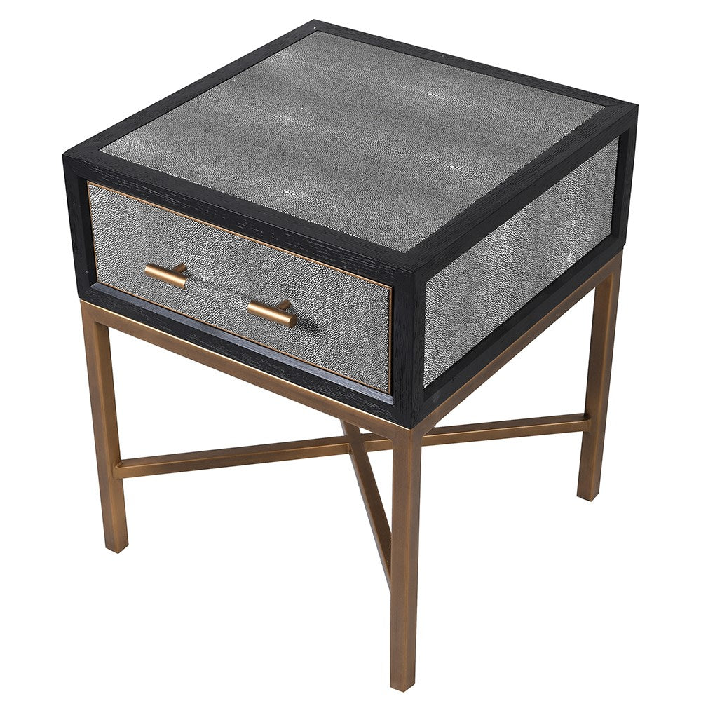 Tokyo Oak & Shagreen Side Table