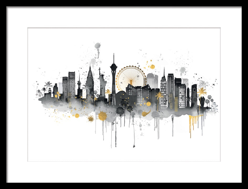 Las Vegas Skyline Framed Print