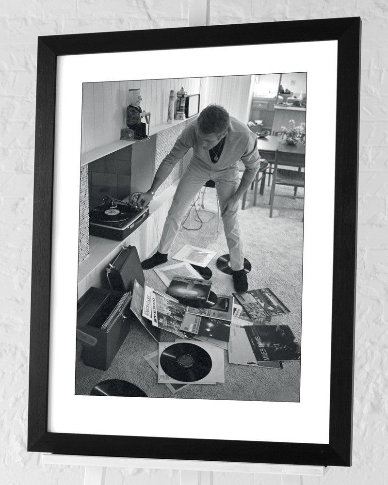 Steve McQueen Records Print in Black Frame - Pavilion Interiors