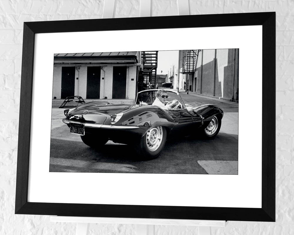 Steve McQueen in Jaguar Print in Black Frame - Pavilion Interiors